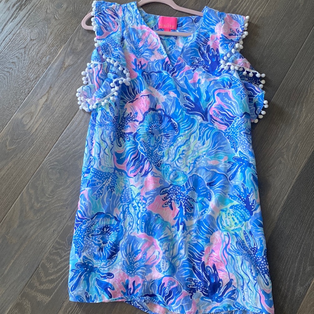 Lilly Pulitzer Pom Pom sleeve dress size M